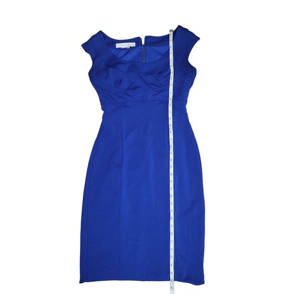Maggy London Women's sapphire royal Blue Sheath Dress Knee-Length Cap sleeve 4 - Picture 5 of 7